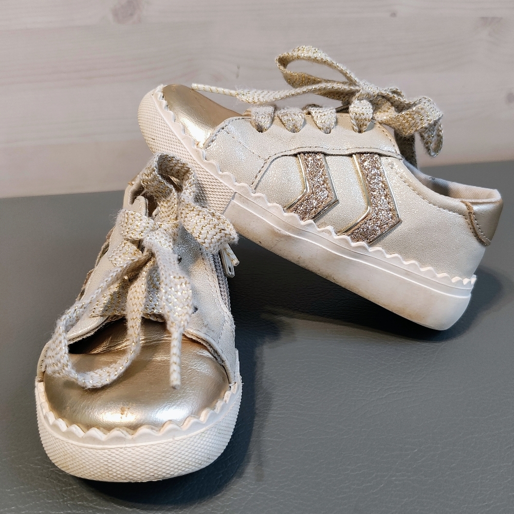 Gold Kids Sneakers, Toddler Size 7